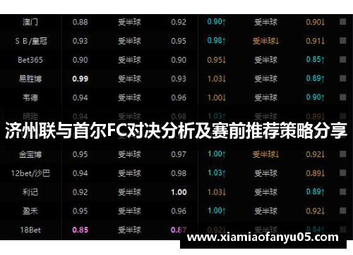济州联与首尔FC对决分析及赛前推荐策略分享